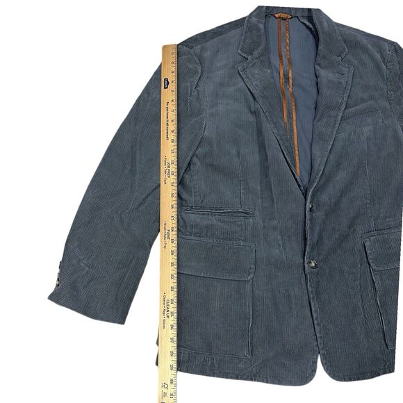 J Peterman Men's Size 46 Gray Sport Coat Corduroy Blazer Jacket Heavy J. Grey - Picture 7 of 11